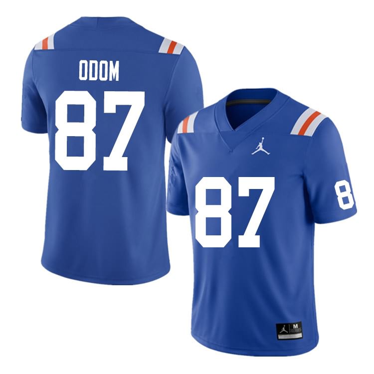 Men's NCAA Florida Gators Jonathan Odom #87 Stitched Authentic Nike Blue Throwback College Football Jersey BPU1365JT